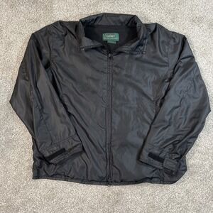 VTG Lauren Ralph Lauren Women L Black Polyester‎ Full Zip Windbreaker Jacket